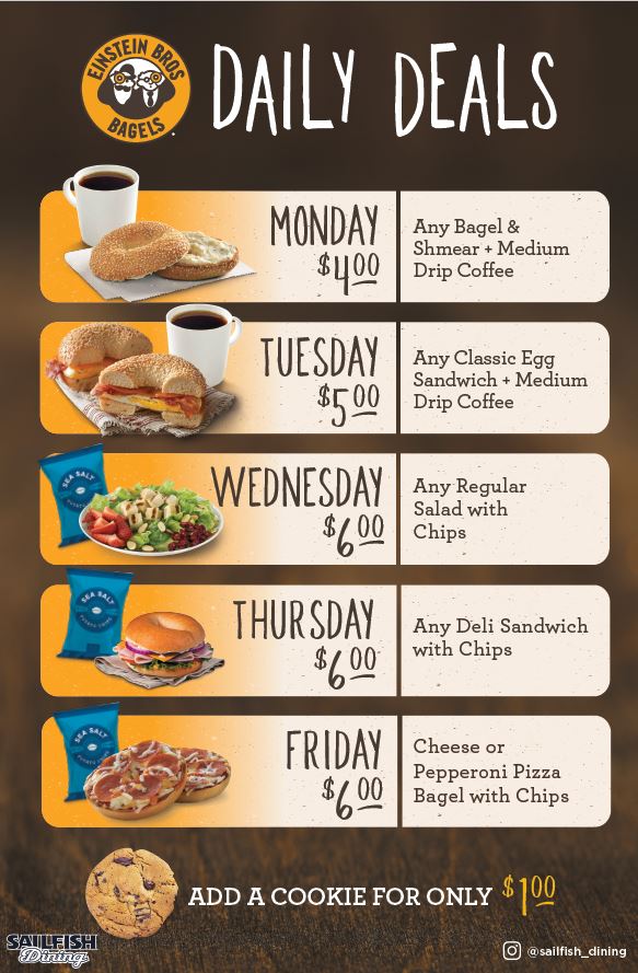 Einstein Bros Bagels Sailfish Dining   EBB Daily Deals.ashx